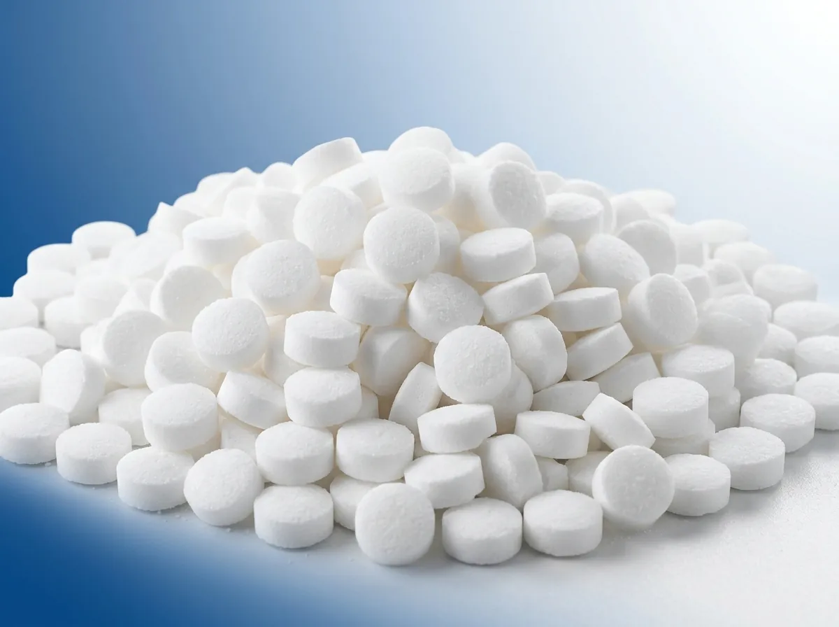 Water softener salt tablets